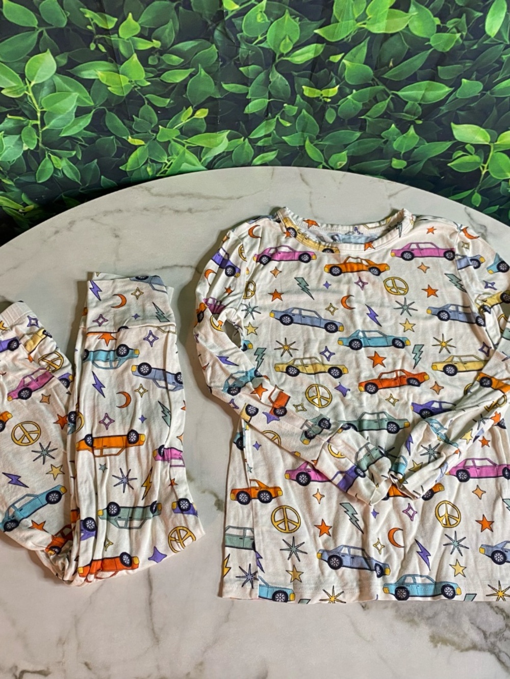 Posh Peanut Desmond Cars Classic Bamboo Long Sleeve Pajama PJ Set Size 5-6T